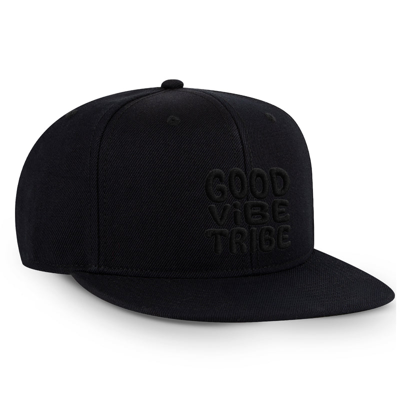 Good Vibe Tribe Black on Black Fitted Hat