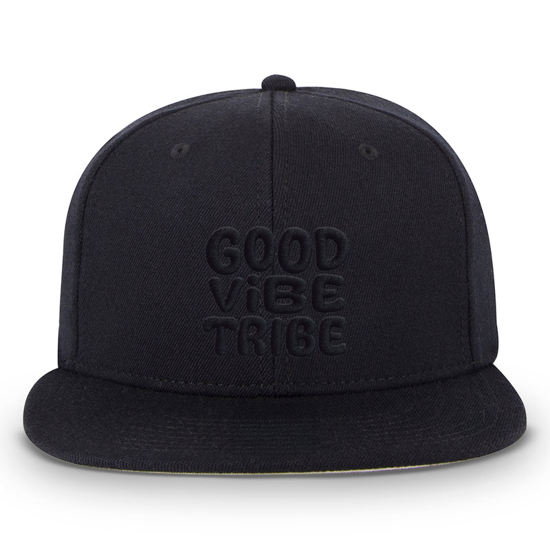 Good Vibe Tribe Black on Black Fitted Hat